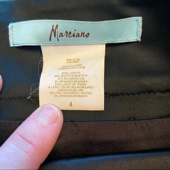 Marciano black Asymmetrical Satin pencil skirt size 4 - Picture 4 of 8